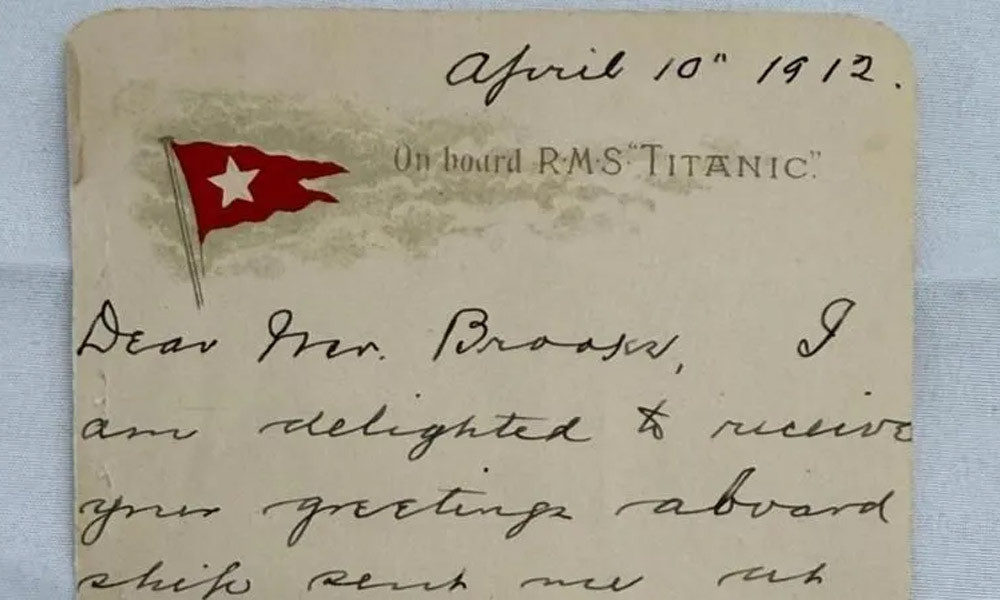 ৪ লাখ ডলারে বিক্রি হলো টাইটানিক যাত্রীর লেখা চিঠি